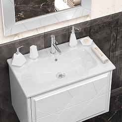 Opadiris Мебель для ванной Луиджи 80 подвесная белая матовая – фотография-5